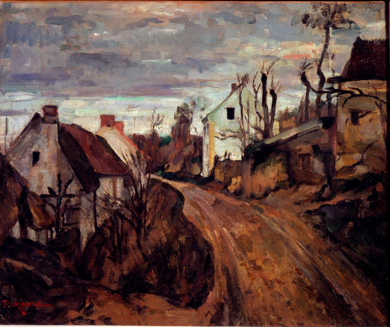 Droga wiejska, Auvers. (Olej na płótnie autorstwa Paul Cézanne