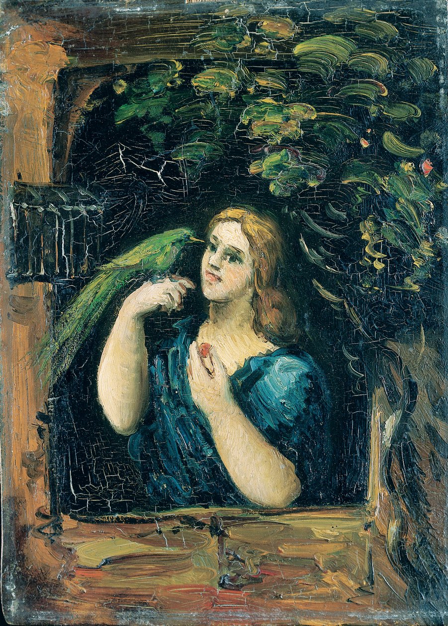 Kobieta z papugą autorstwa Paul Cézanne