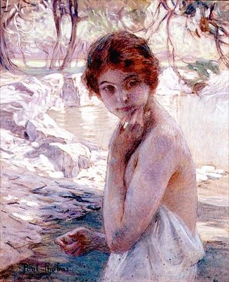 Dziewczyna nad strumieniem (olej na płótnie) autorstwa Paul Chabas