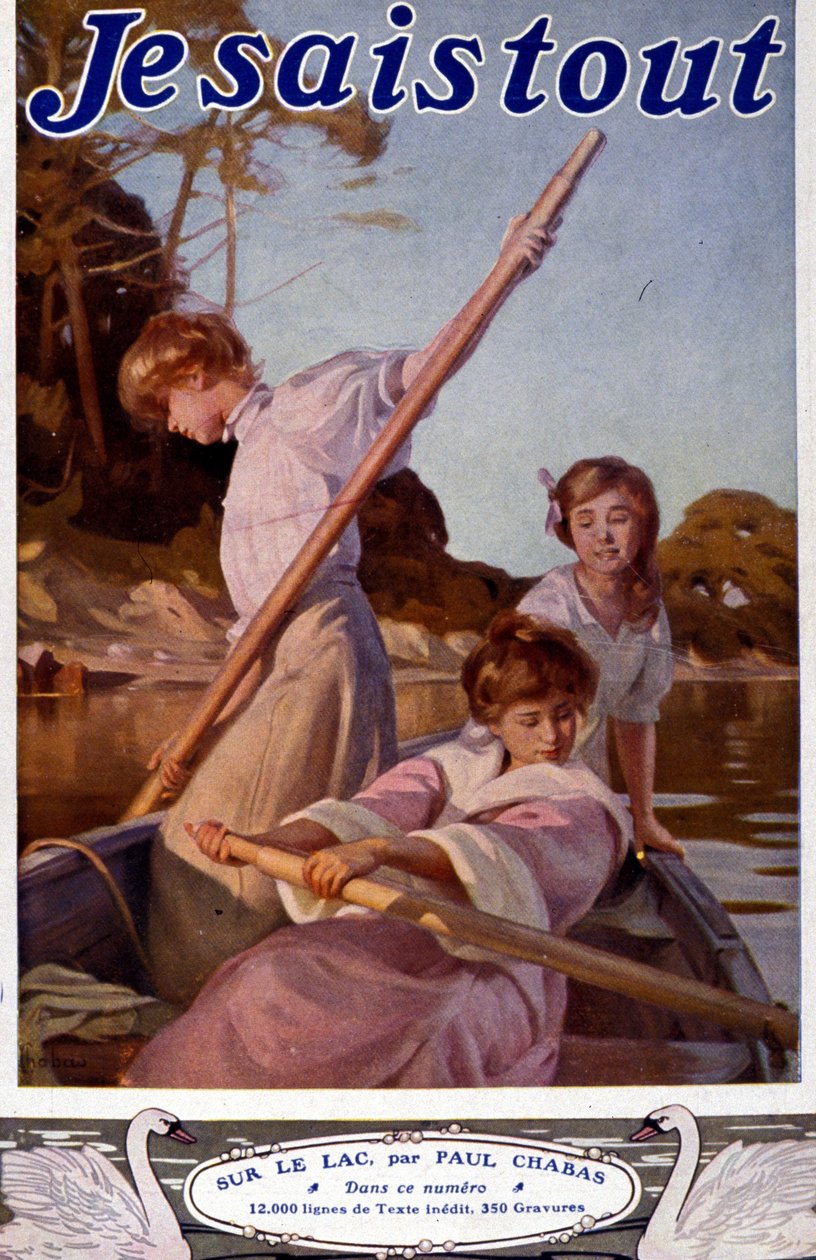 Ilustracja „Na jeziorze” autorstwa Paula Chabasa (1869 - 1937). "Wiem wszystko"". autorstwa Paul Chabas