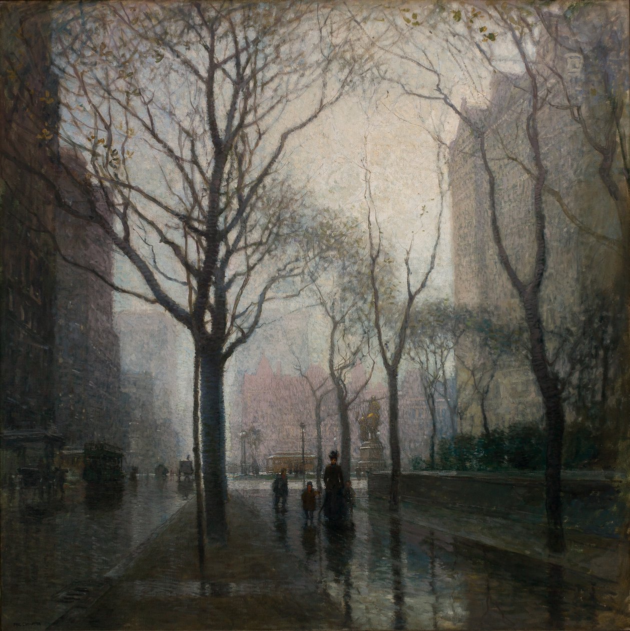 Plaza po deszczu autorstwa Paul Cornoyer