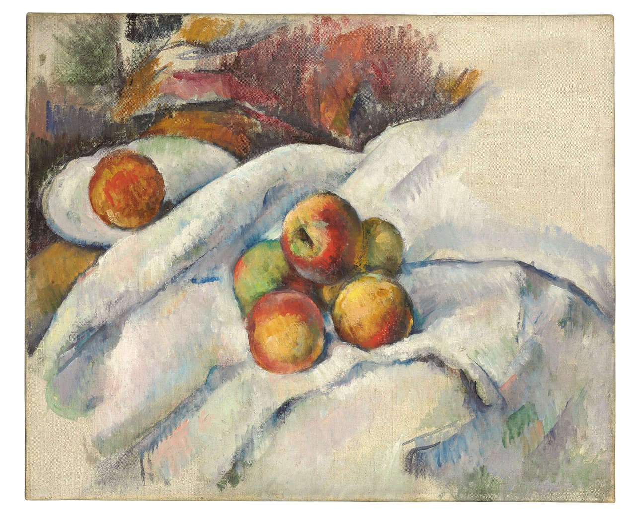 Jabłka na ściereczce, ok.1885 autorstwa Paul Cézanne