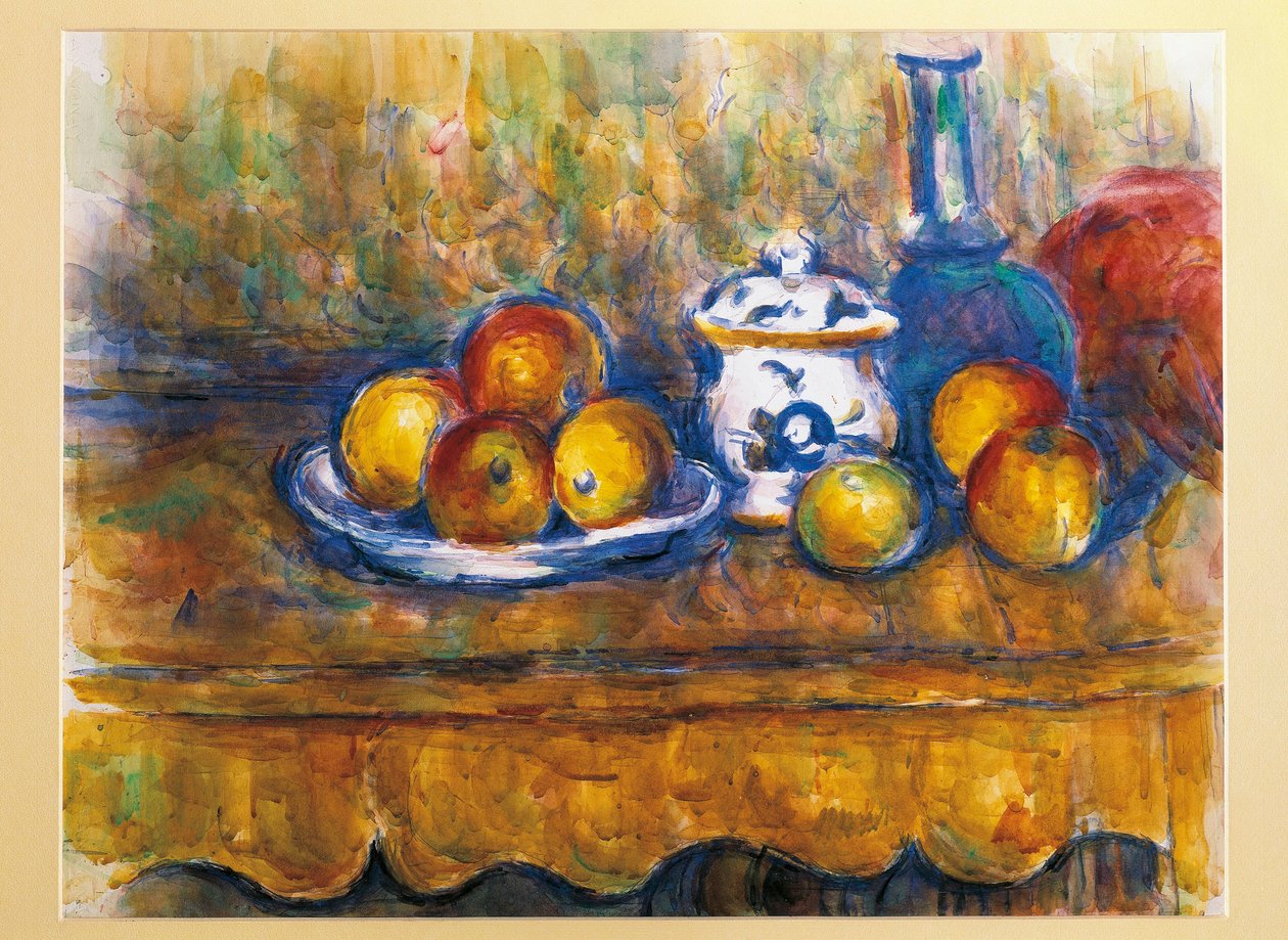 Austria, Wiedeń, Martwa natura z niebieską butelką, obraz olejny autorstwa Paul Cézanne