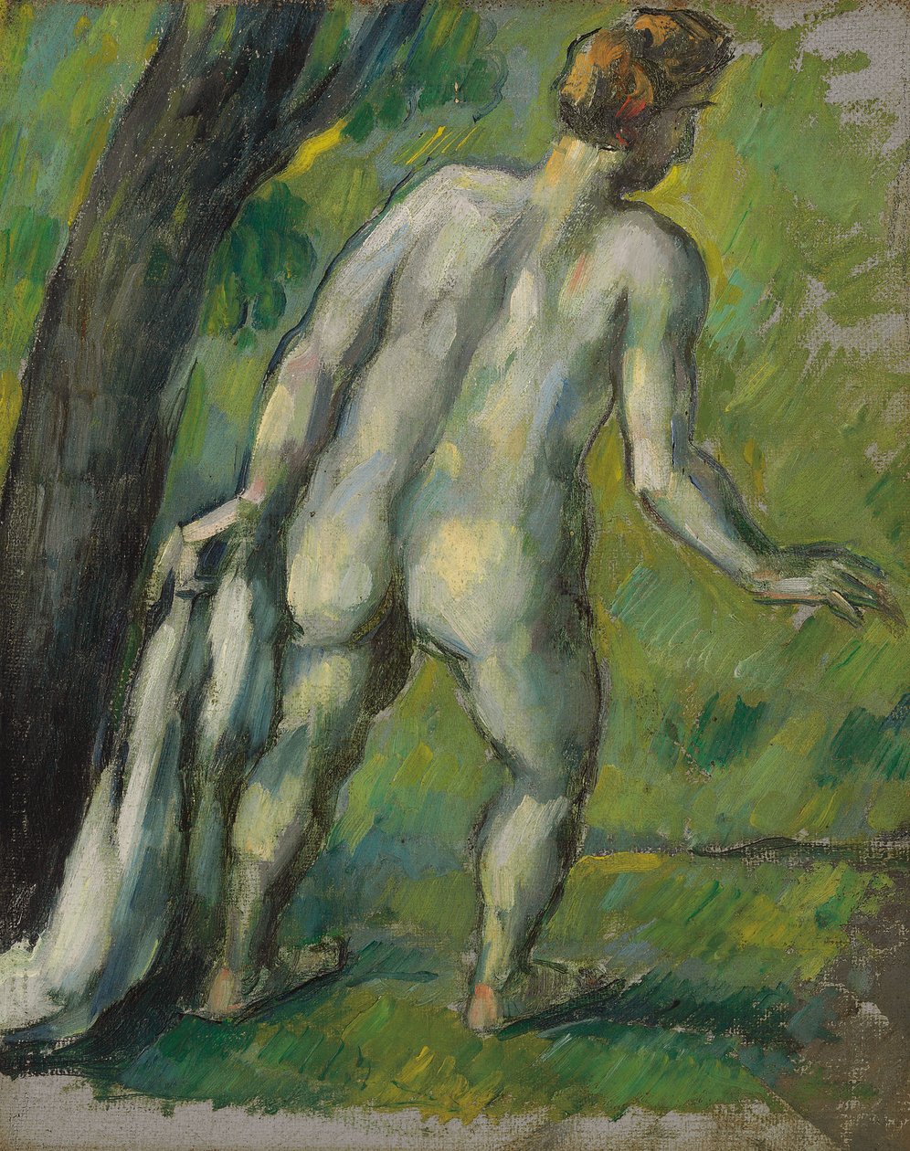 Kąpiący się, Widok z tyłu; Kąpiący się, widziany z tyłu, 1877-1878 autorstwa Paul Cézanne