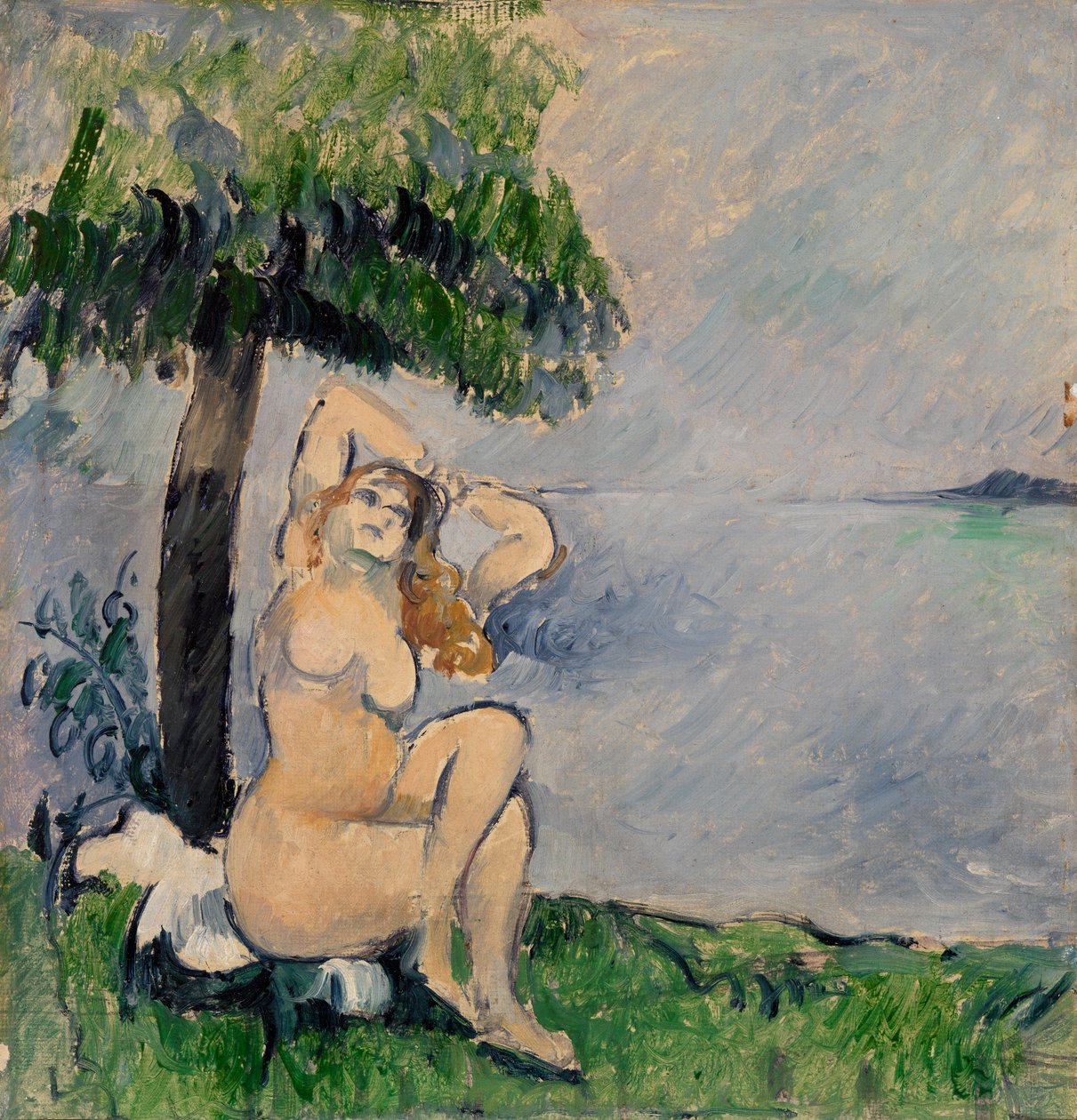 Kąpiący się nad brzegiem morza autorstwa Paul Cézanne
