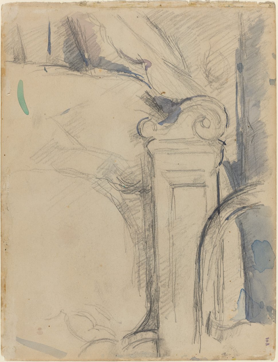 Słupek łóżka [verso] autorstwa Paul Cézanne