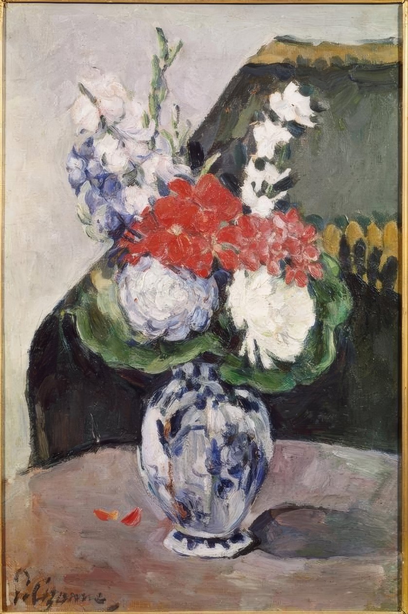 Bukiet z małą Delft autorstwa Paul Cézanne