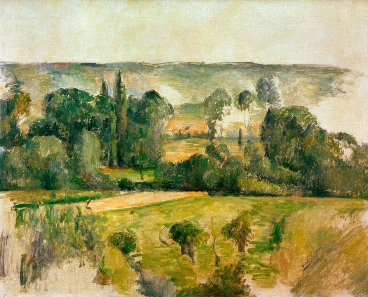 Wieś i wzgórze, w pobliżu Médan autorstwa Paul Cézanne