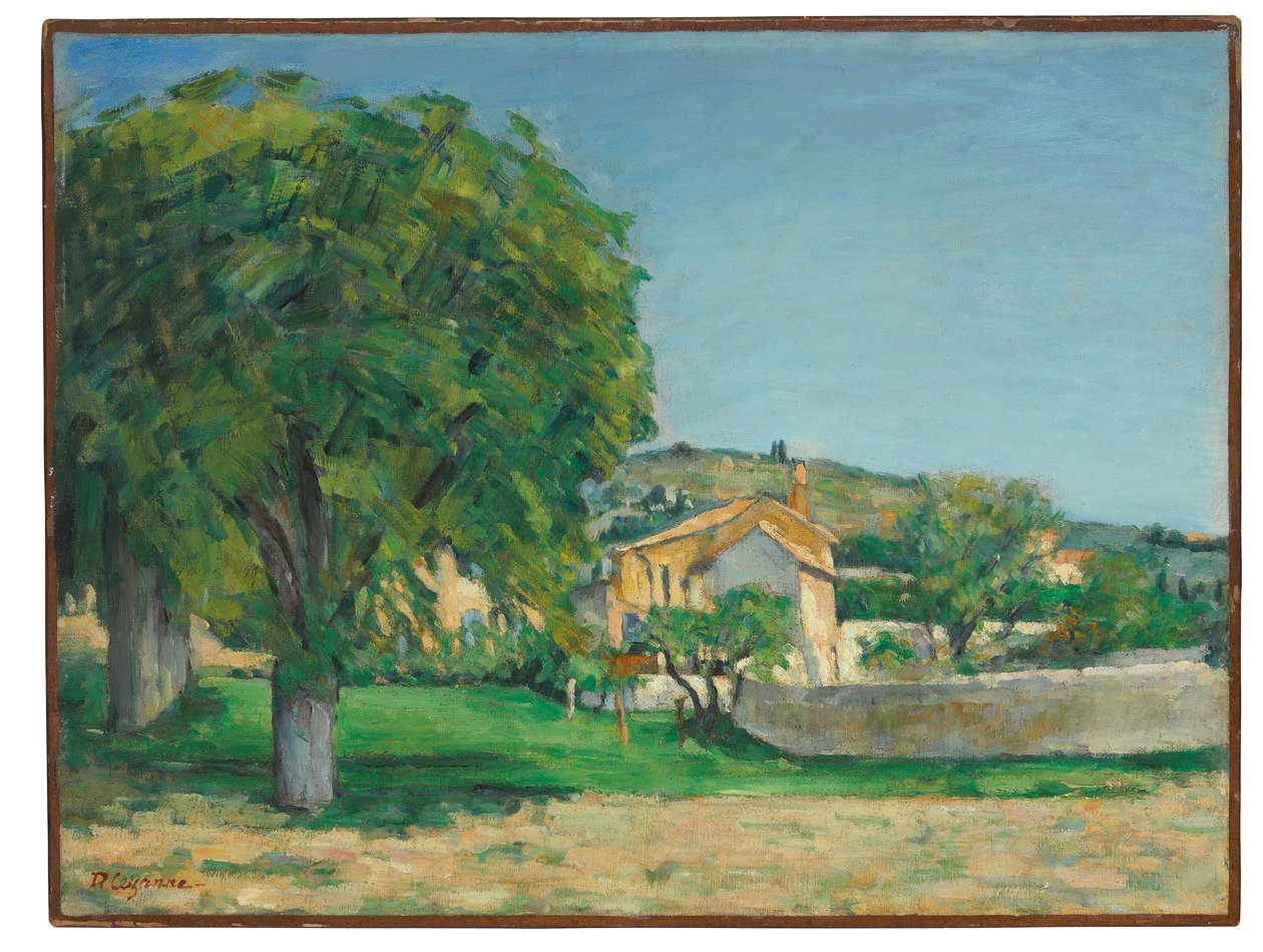 Kasztanowce i farma w Jas de Bouffan, ok. 1876 r. autorstwa Paul Cézanne
