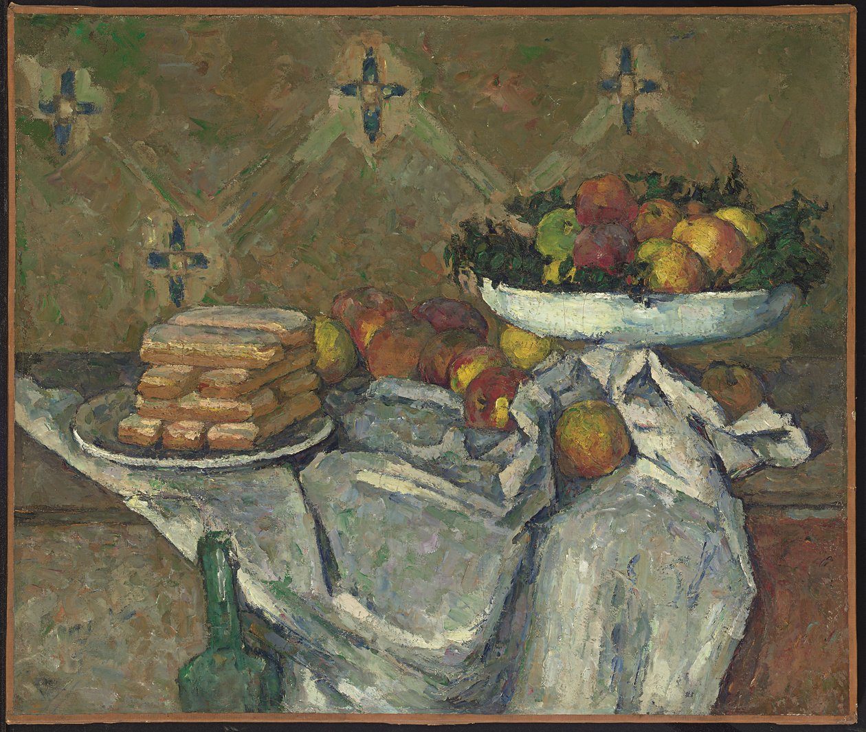 Miska na owoce i talerz herbatników, ok. 1877 (olej na płótnie) autorstwa Paul Cézanne