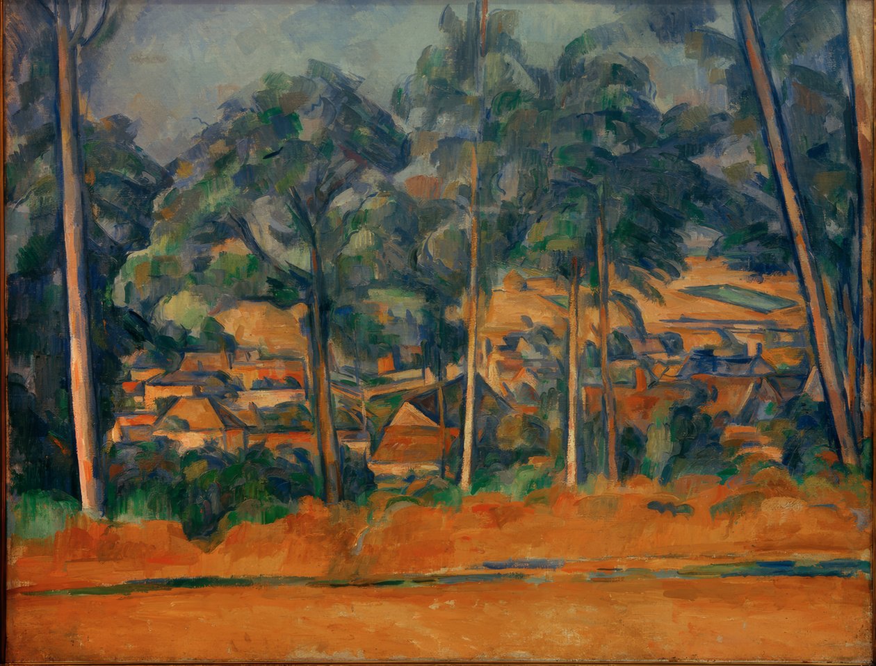 Wieś za drzewami autorstwa Paul Cézanne
