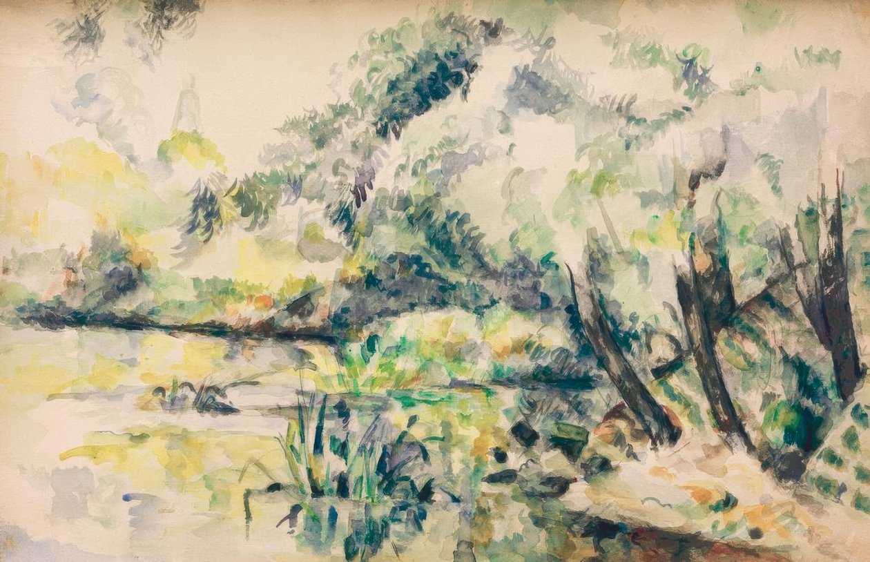 Woda bagienna (w pobliżu Melun?) autorstwa Paul Cézanne