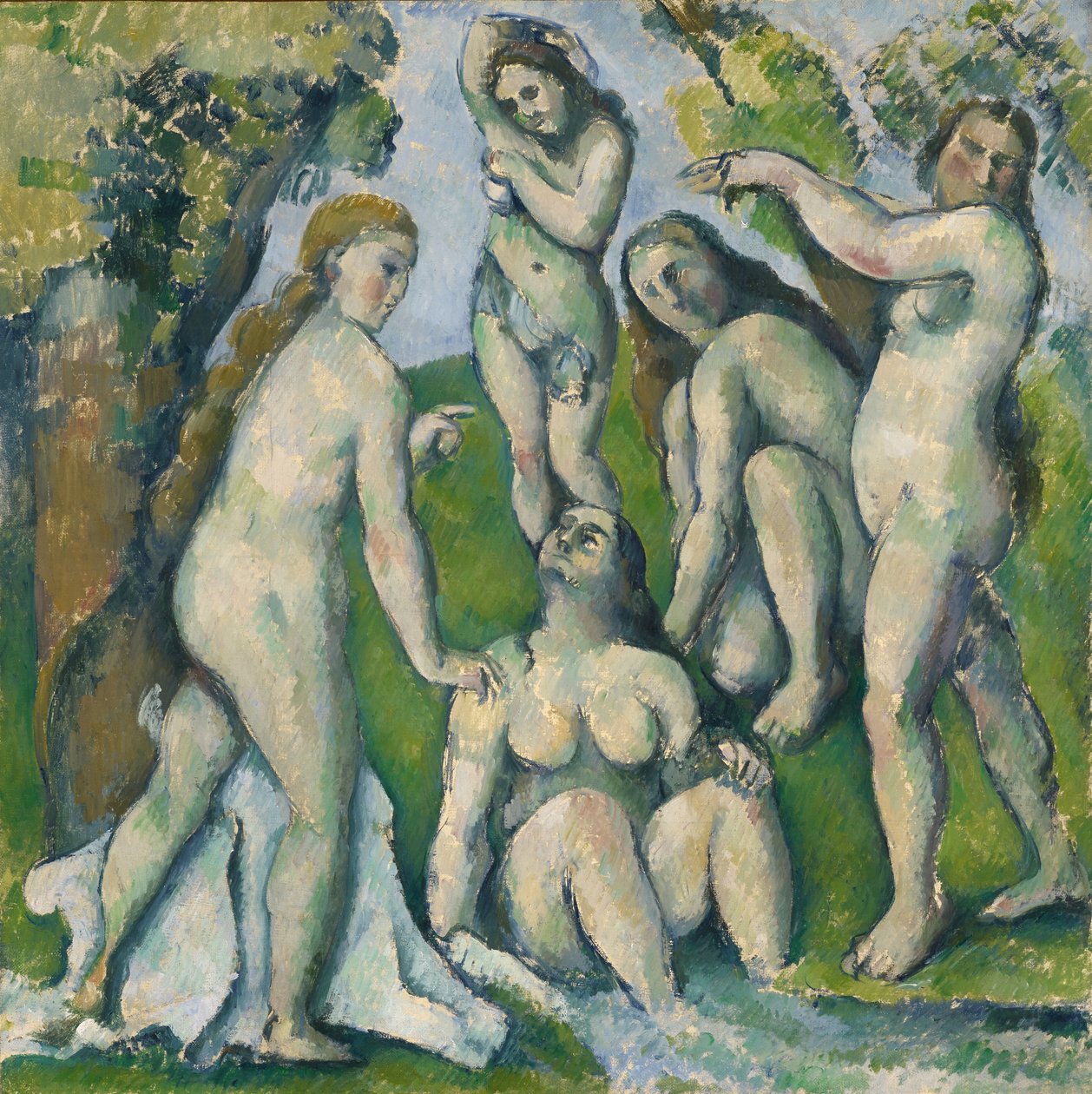 Pięć kąpiących się, 1885-87 autorstwa Paul Cézanne