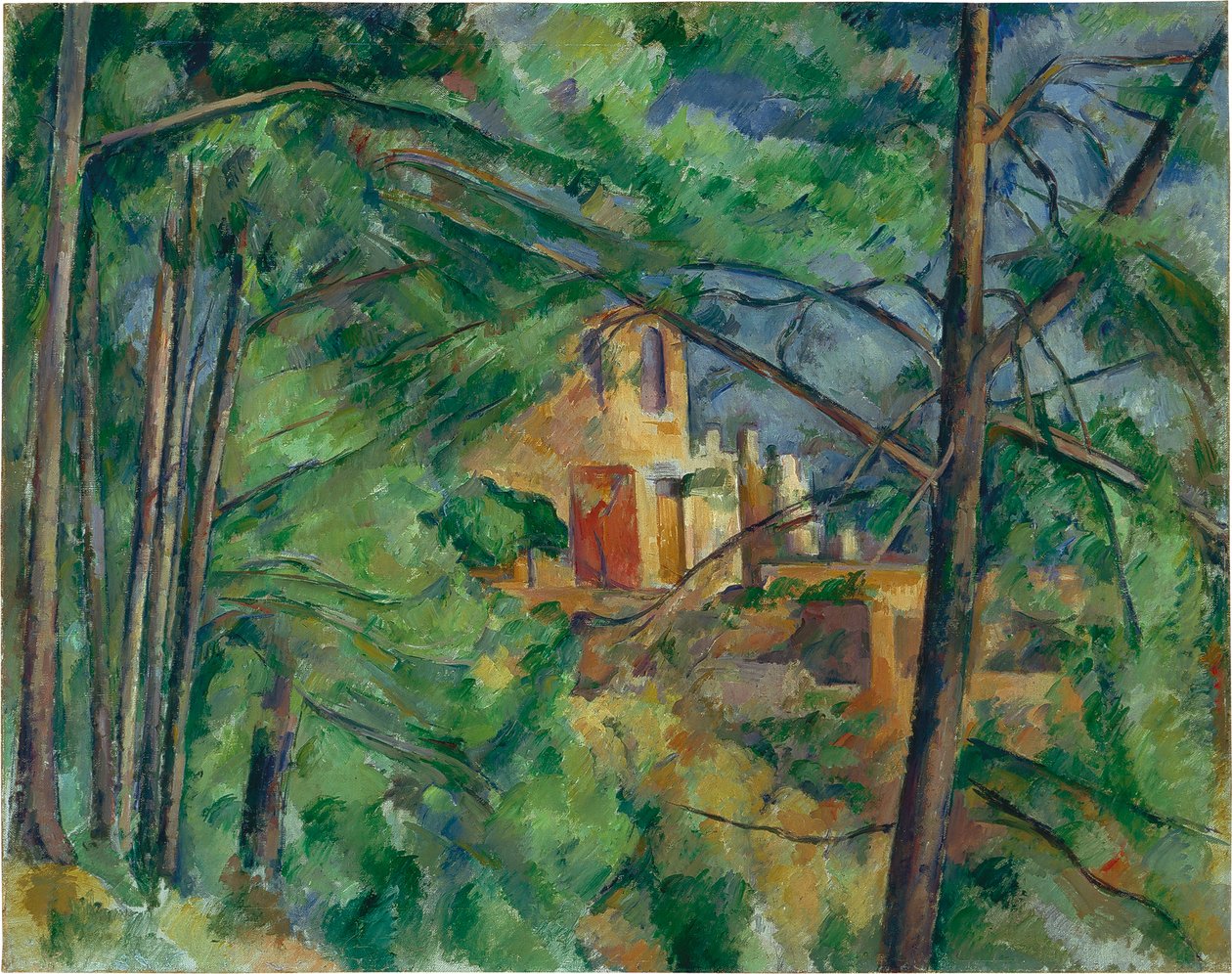 Angielski: Château Noir za drzewami Château Noir za drzewami autorstwa Paul Cézanne