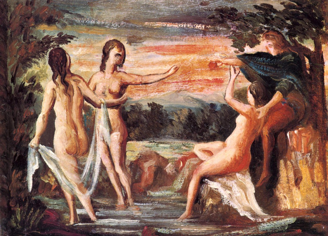 Francuski: Le Jugement de Pâris Sąd nad Paryżem autorstwa Paul Cézanne