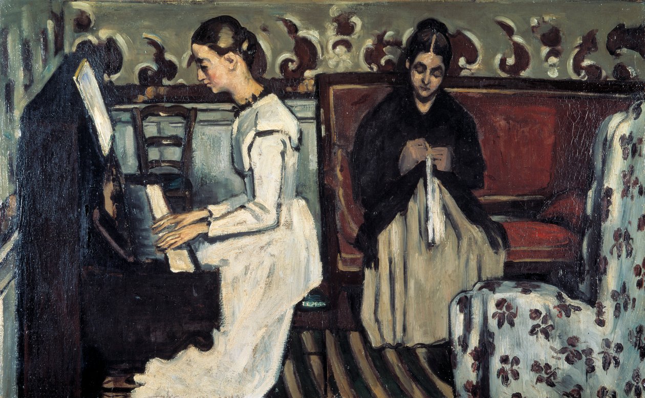 Dziewczyna przy uwerturze fortepianowej do Tannhausera, ok. 1868. autorstwa Paul Cézanne