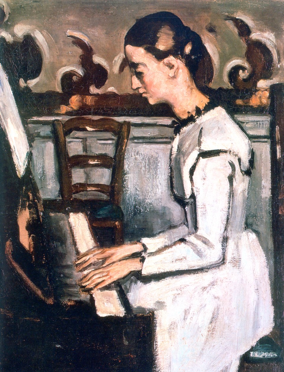 Dziewczyna przy fortepianie, Uwertura do Tannhausera, detal, 1868 autorstwa Paul Cézanne