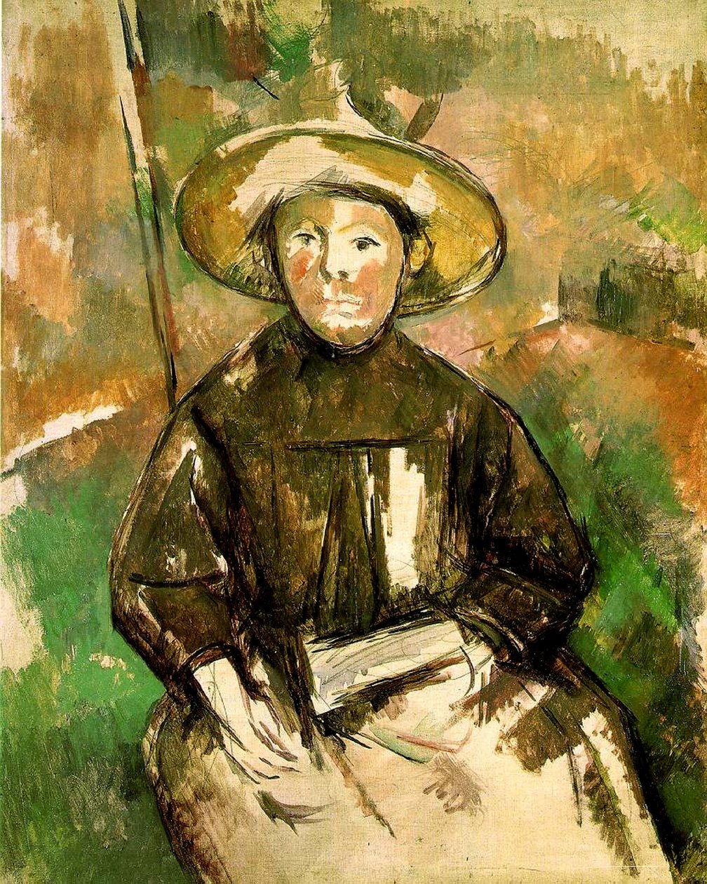 Dziewczyna w słomkowym kapeluszu, 1896 autorstwa Paul Cézanne