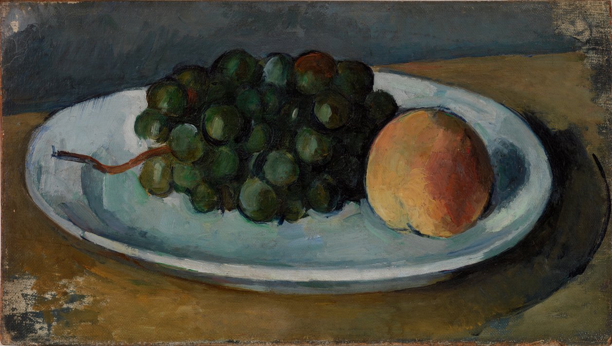 Winogrona i Brzoskwinia na Talerzu autorstwa Paul Cézanne
