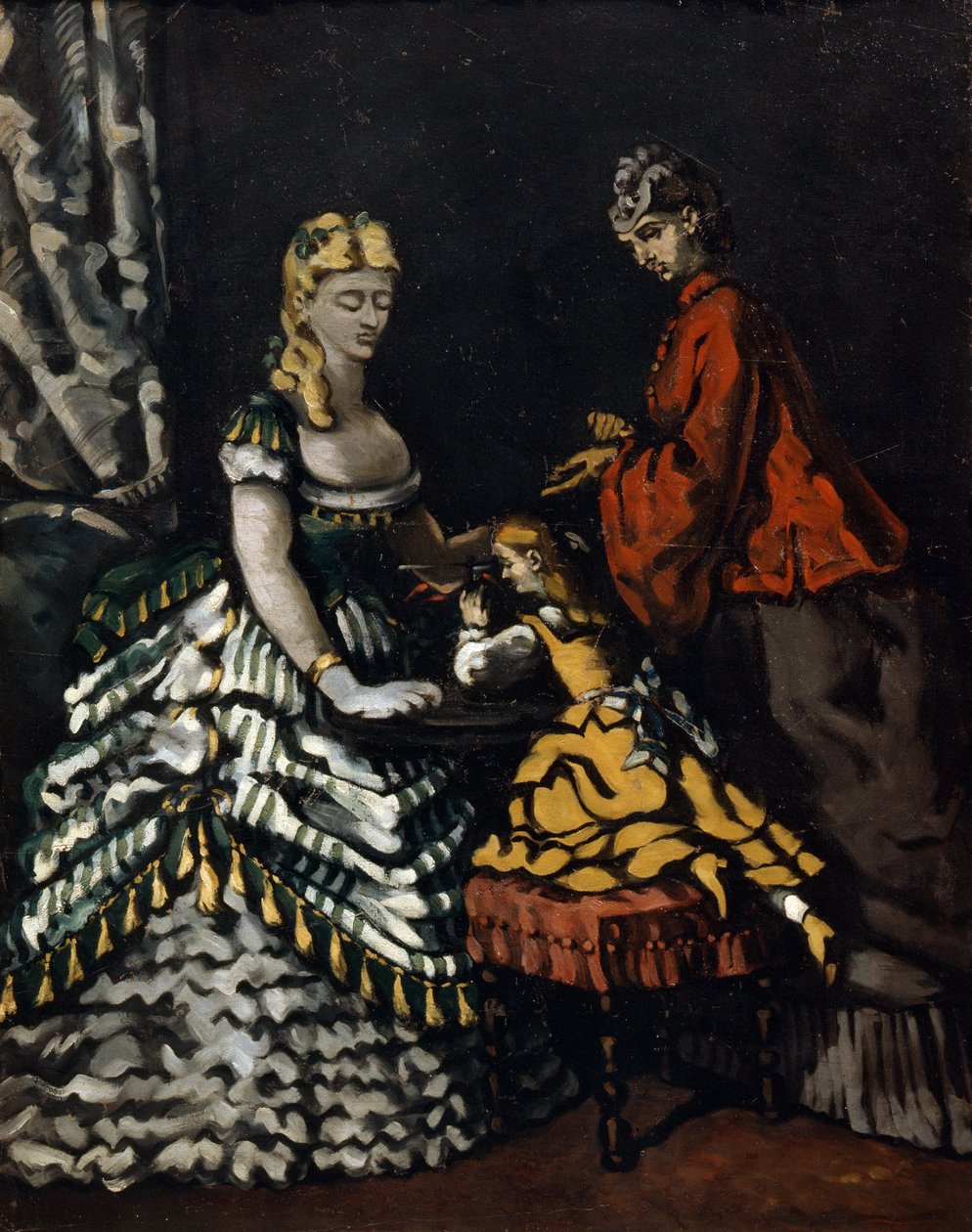 Wnętrze z dwiema kobietami i dzieckiem, ok. 1861 autorstwa Paul Cézanne