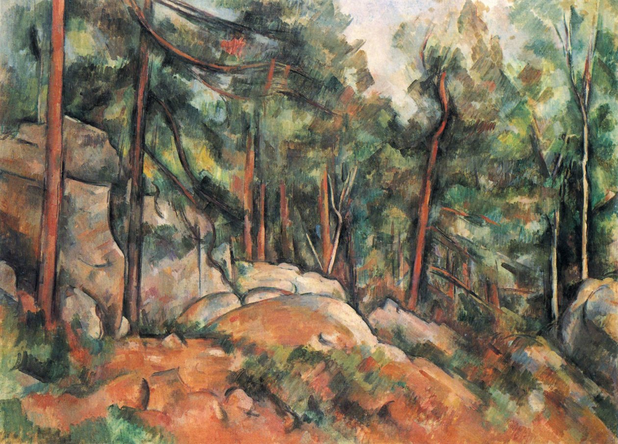 Wnętrze lasu autorstwa Paul Cézanne