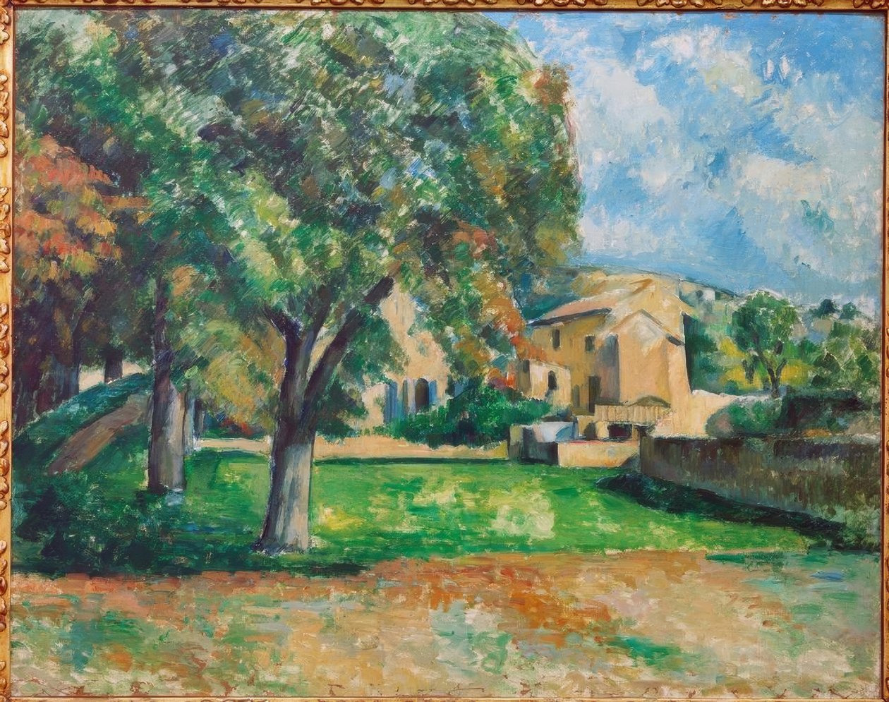 Kasztanowce i farma w Jas de Bouffan autorstwa Paul Cézanne