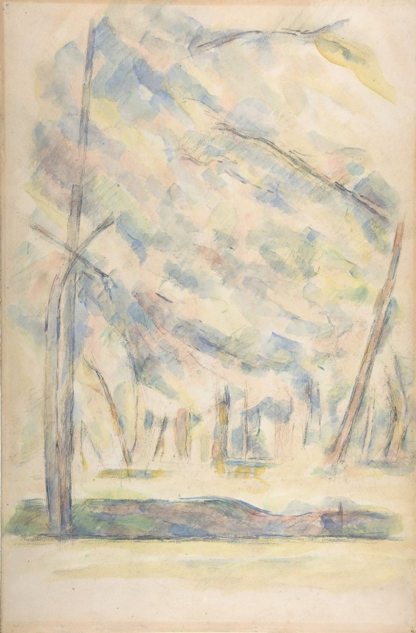 Pejzaż prostokątny, Szkic skał odwrócony, b.d.... autorstwa Paul Cézanne