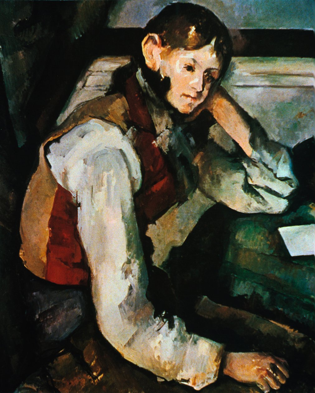 Chłopiec w czerwonej kamizelce, 1888-1890 autorstwa Paul Cézanne