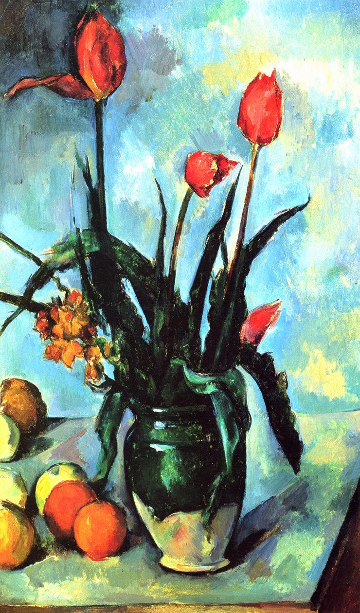 Wazon z tulipanami autorstwa Paul Cézanne