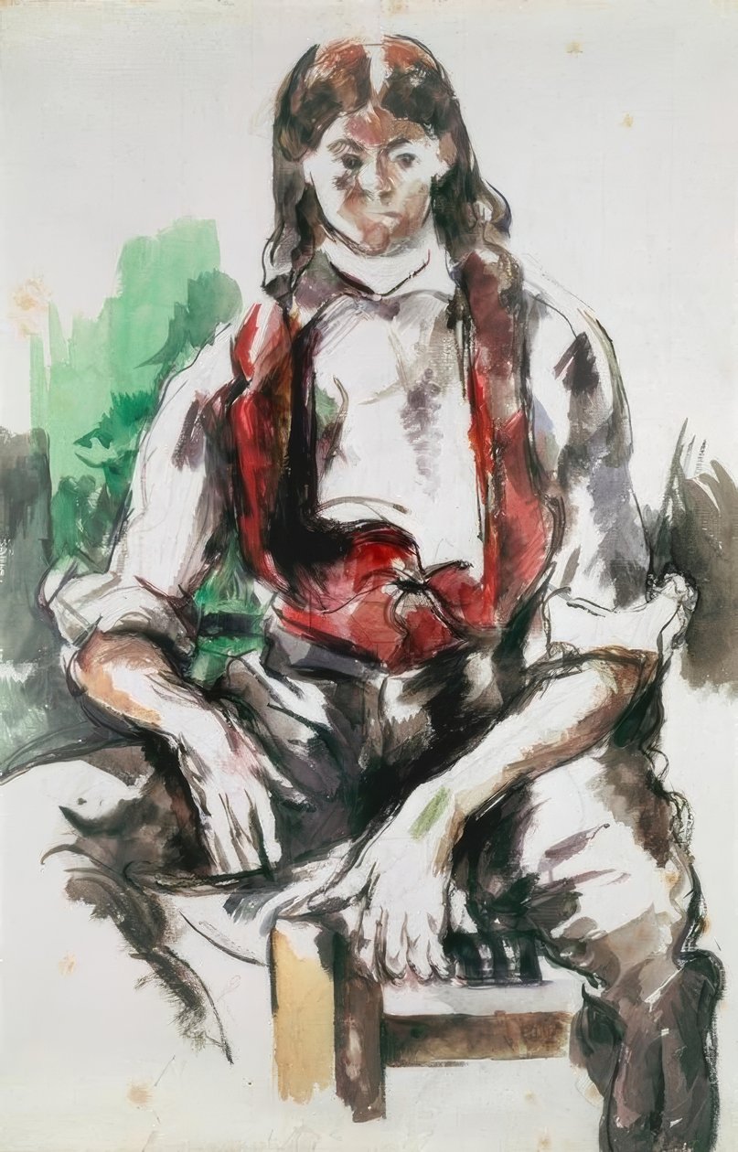 Chłopiec w czerwonej kamizelce autorstwa Paul Cézanne