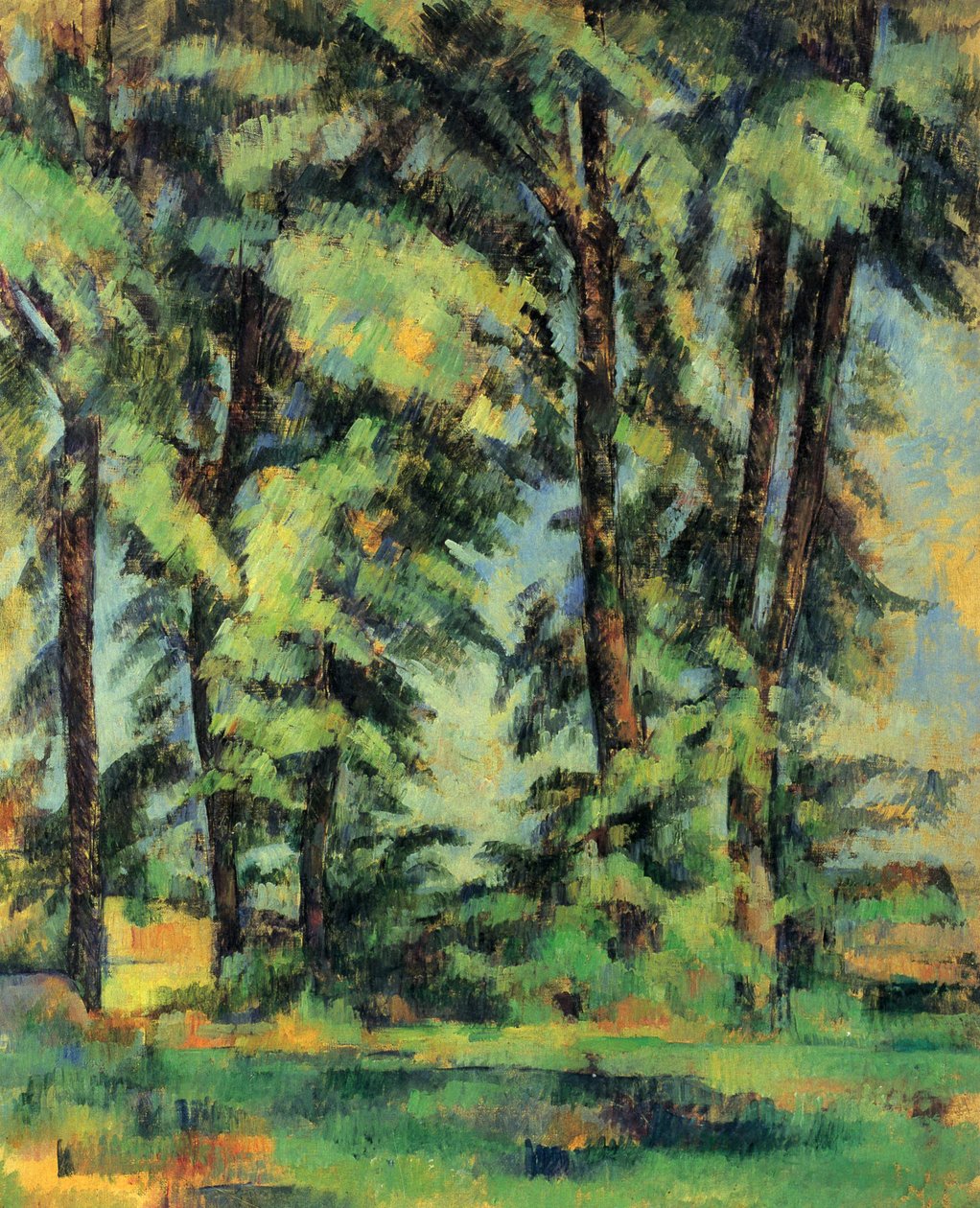 Wielkie drzewa w Jas de Bouffan autorstwa Paul Cézanne