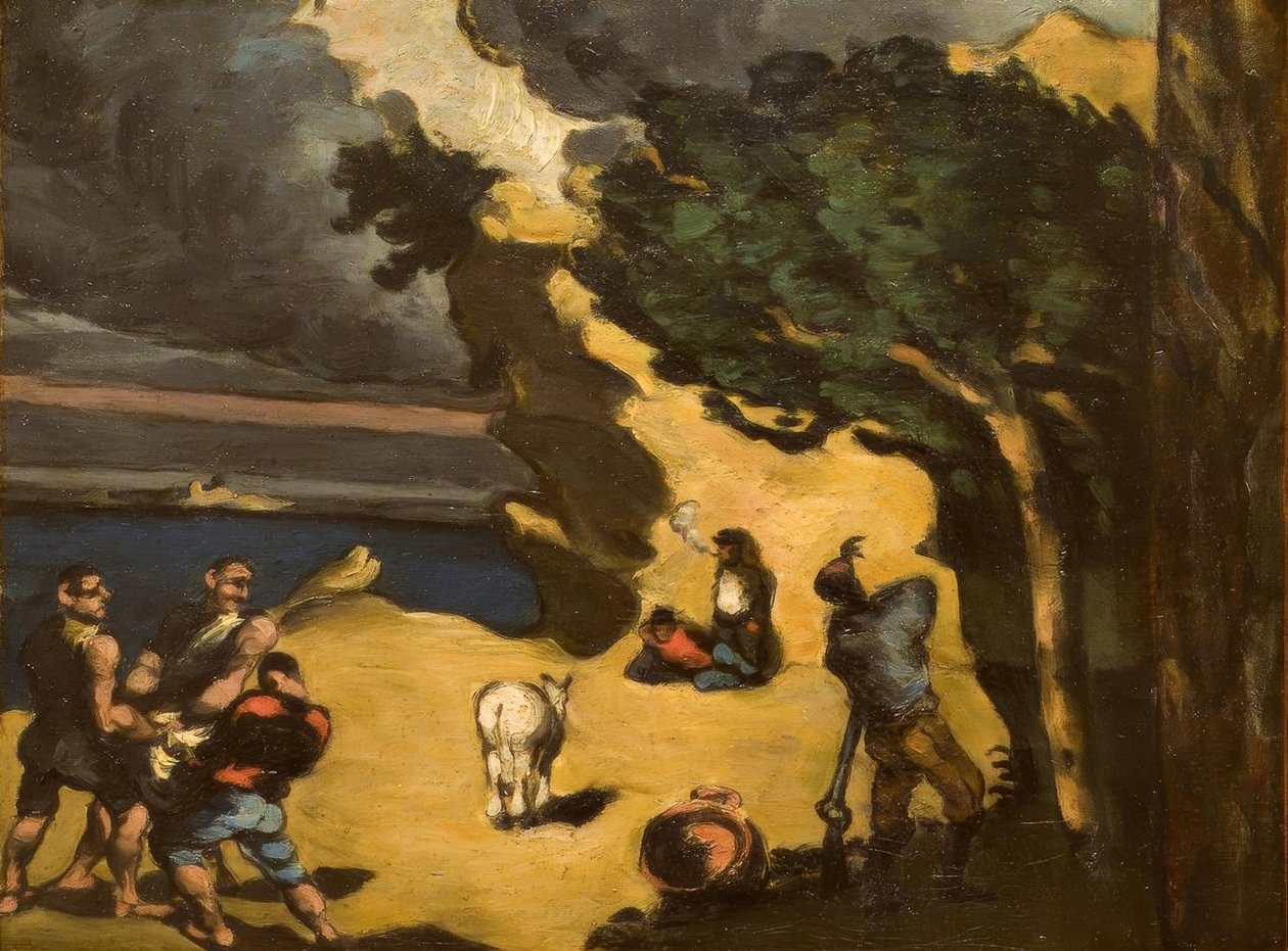 Złodzieje osłów autorstwa Paul Cézanne