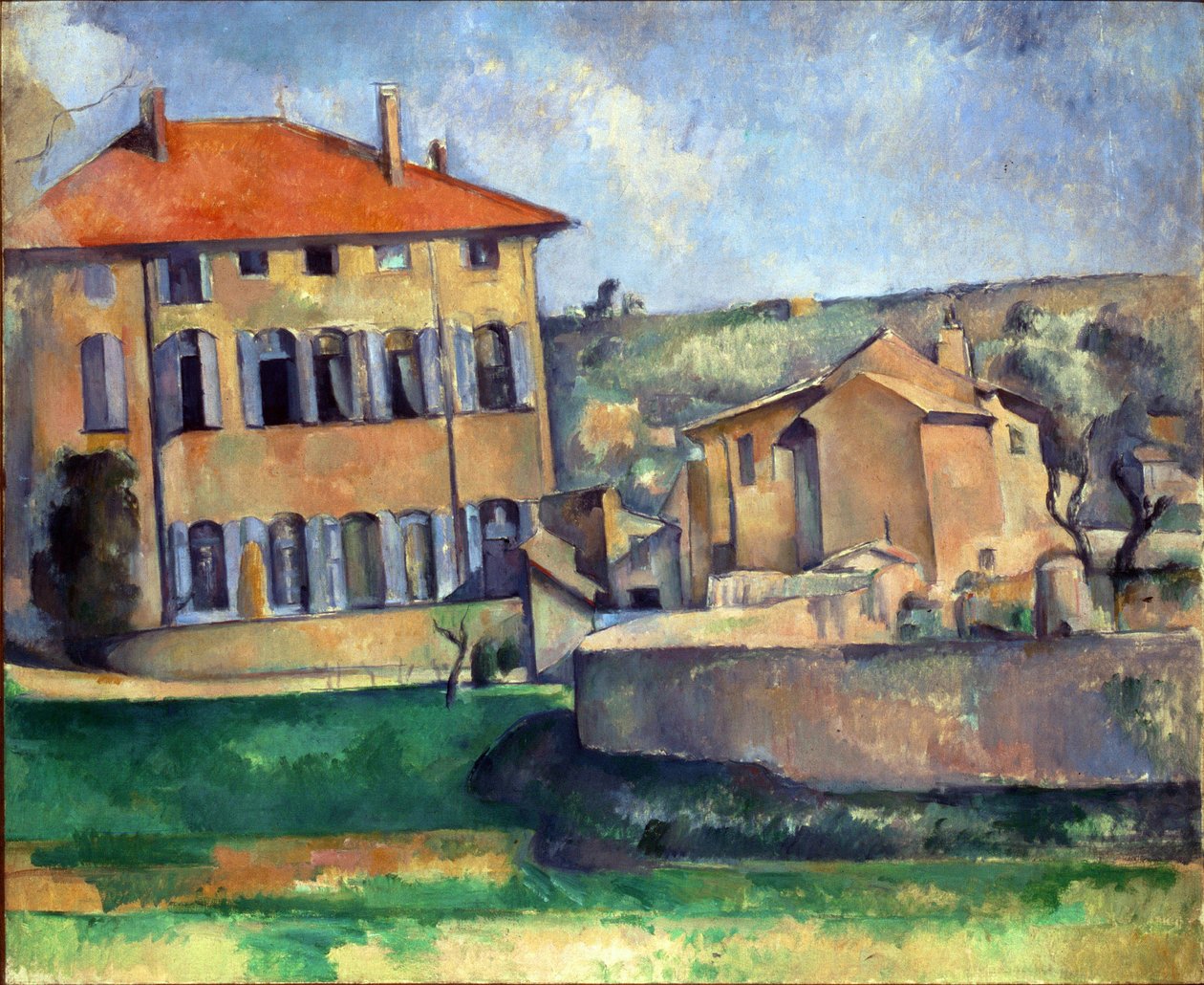 Maison et ferme a Jas de Bouffan - Dom i gospodarstwo w Jas de Bouffan autorstwa Cezanne, Paul (1839-1906). Olej na płótnie, format: 60x73, ok. 1887, Galeria Narodowa, Praga autorstwa Paul Cézanne