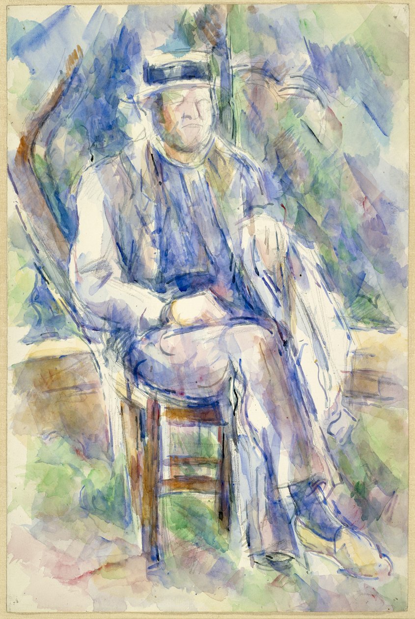 Mężczyzna w słomkowym kapeluszu, 1905-06 autorstwa Paul Cézanne