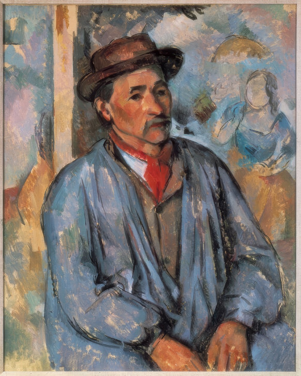 Mężczyzna w niebieskiej kurtce autorstwa Paul Cézanne