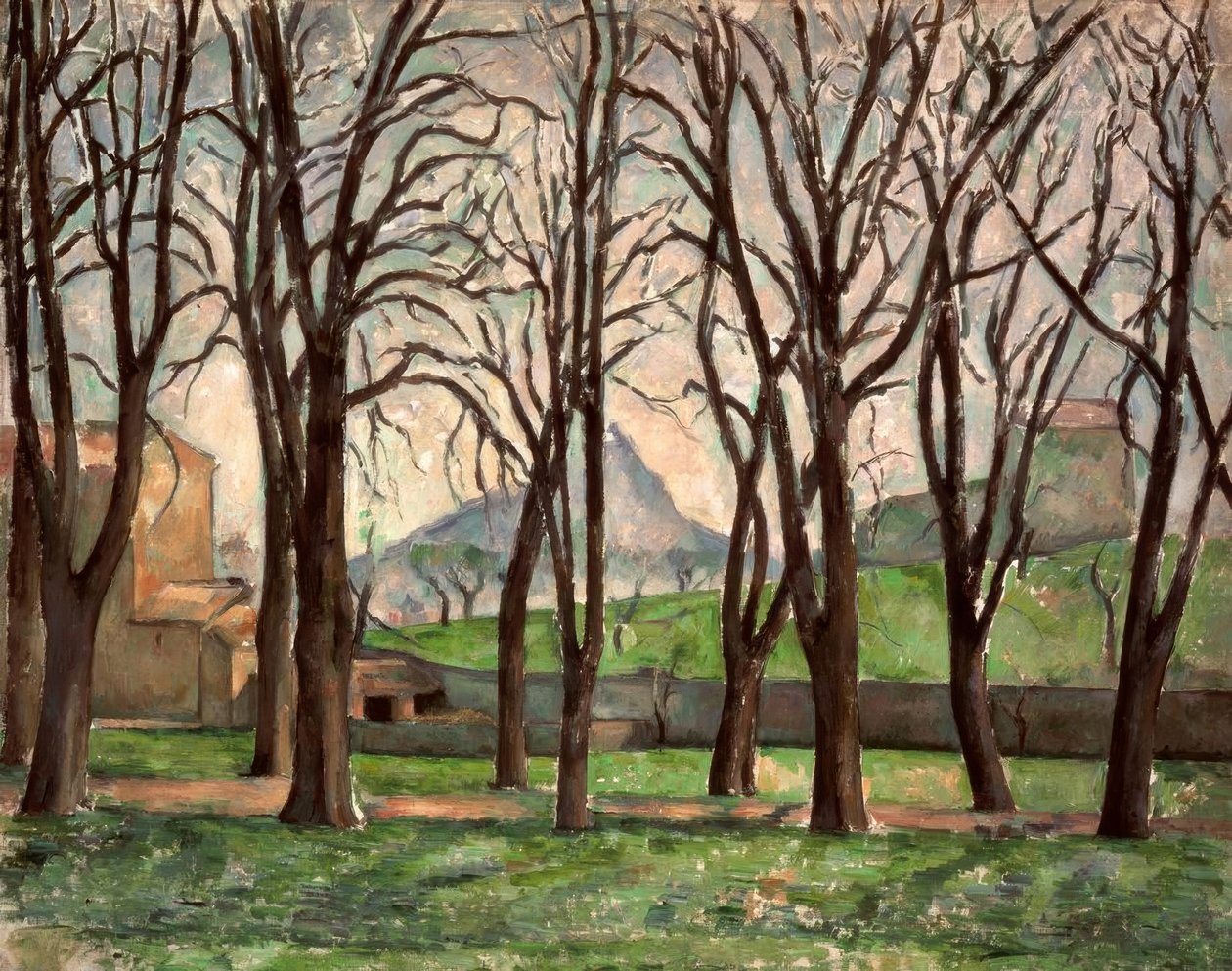 Kasztanowce w Jas de Bouffan zimą autorstwa Paul Cézanne