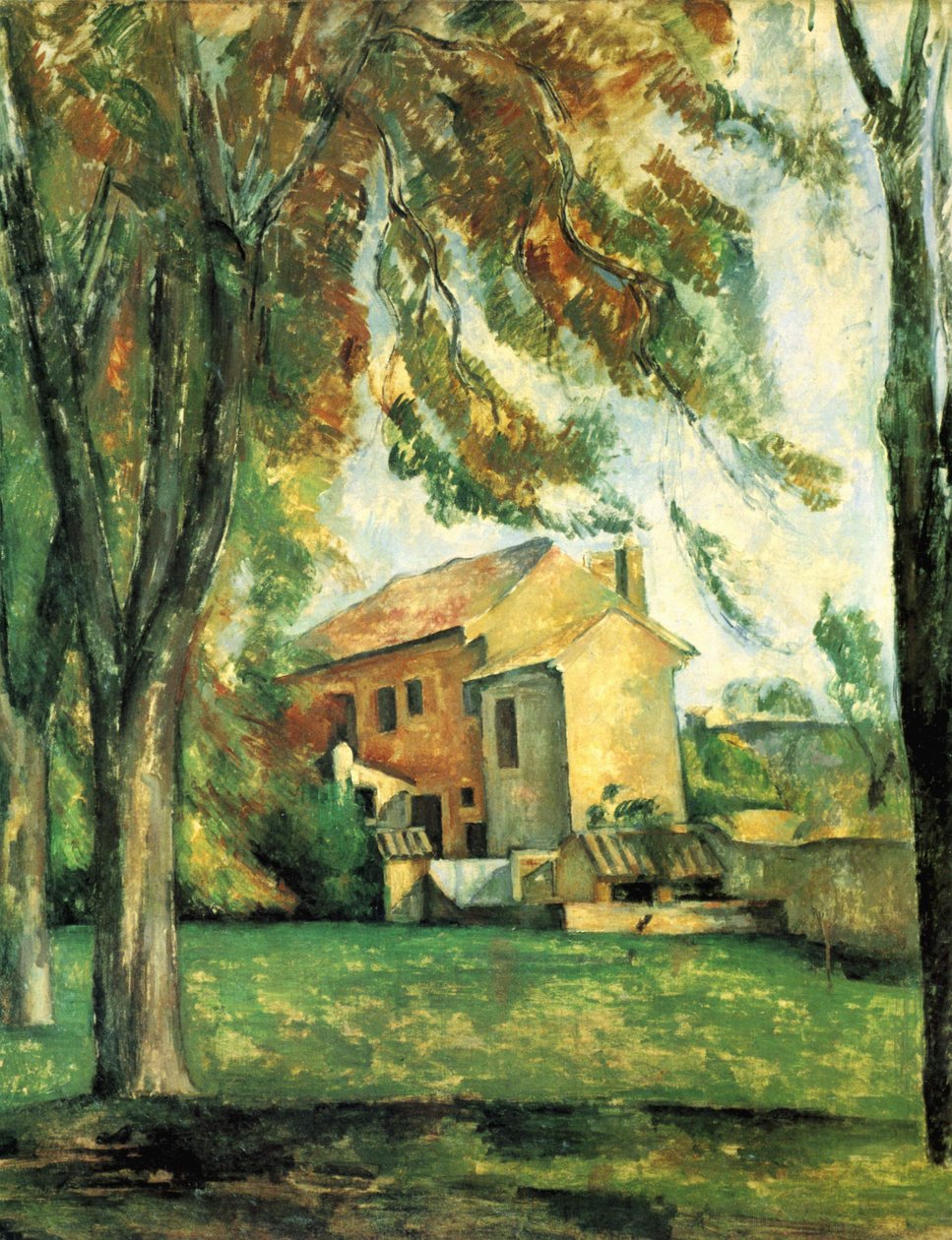 Kasztanowce i farma w Jas de Bouffan autorstwa Paul Cézanne
