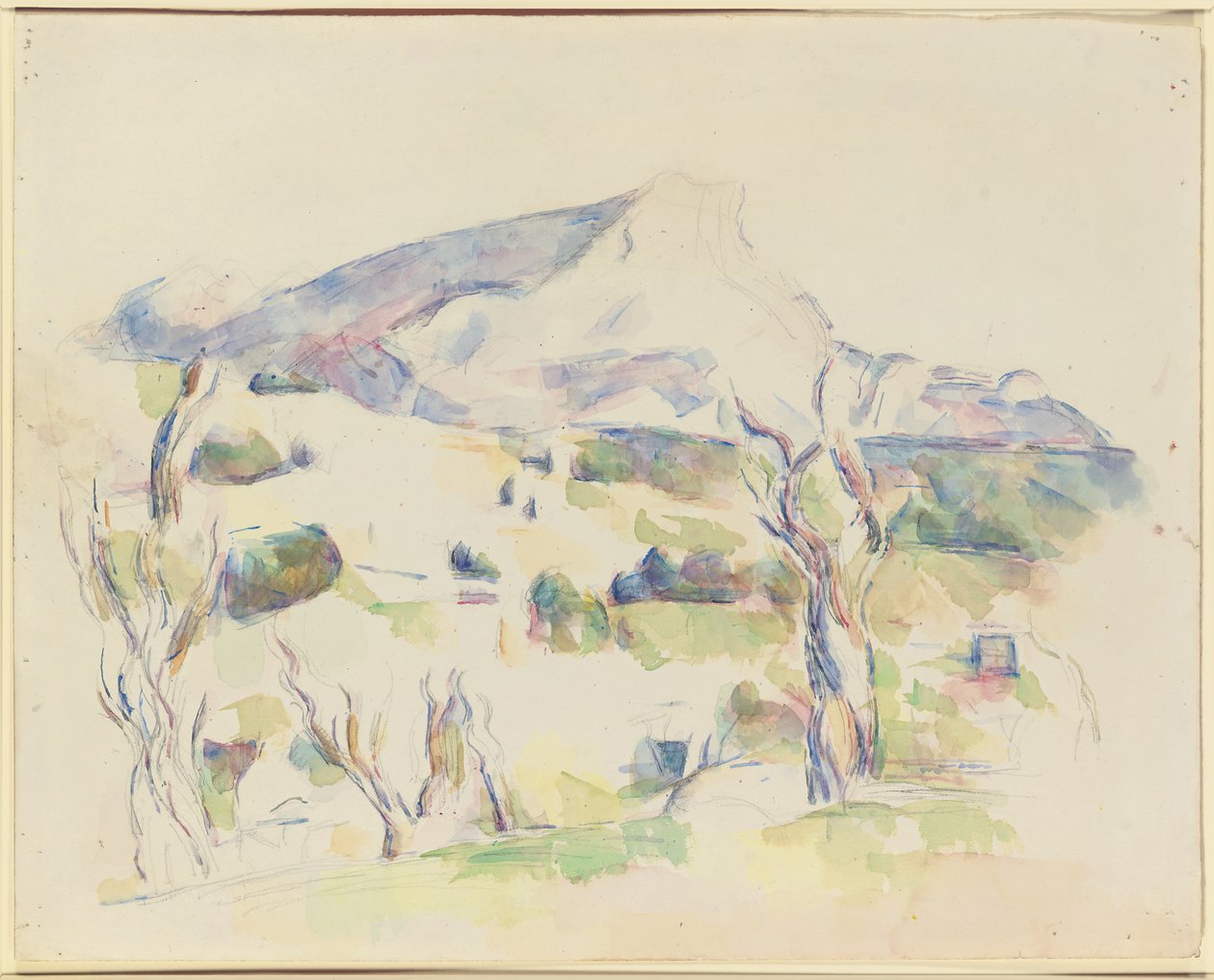Mont Sainte-Victoire, widok na Lauves, 1902-06 autorstwa Paul Cézanne
