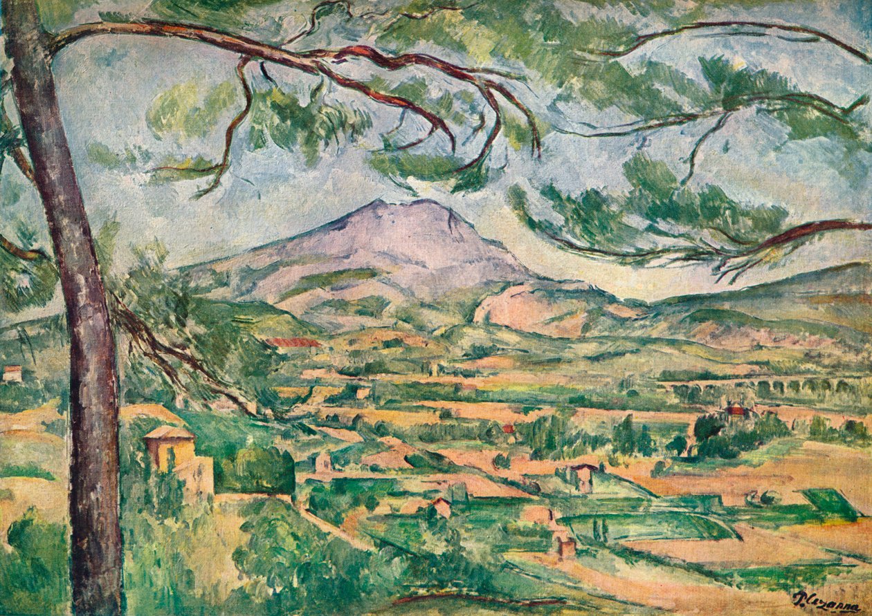 Mont Sainte-Victoire z dużą sosną, ok. 1887 r. autorstwa Paul Cézanne