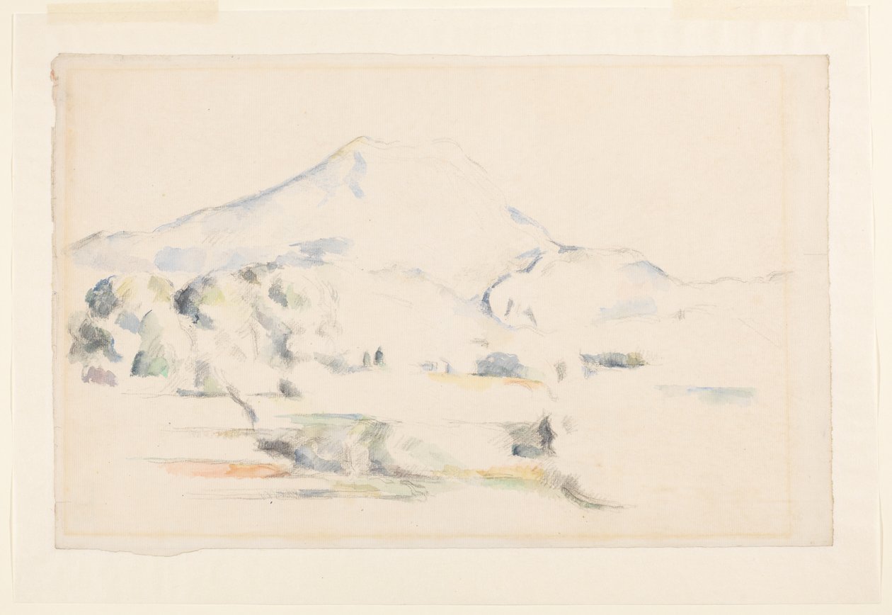 Montagne Sainte-Victoire, ok. 1885-87 (grafit i akwarela na papierze czerpanym) autorstwa Paul Cézanne