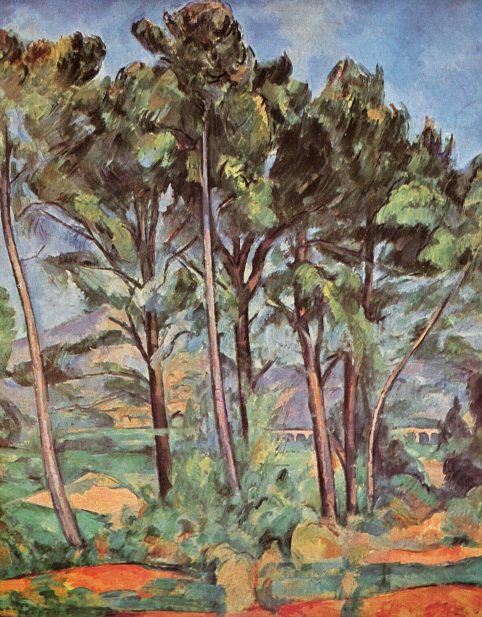 Montagne Sainte-Victoire i wiadukt Valcrosa autorstwa Paul Cézanne