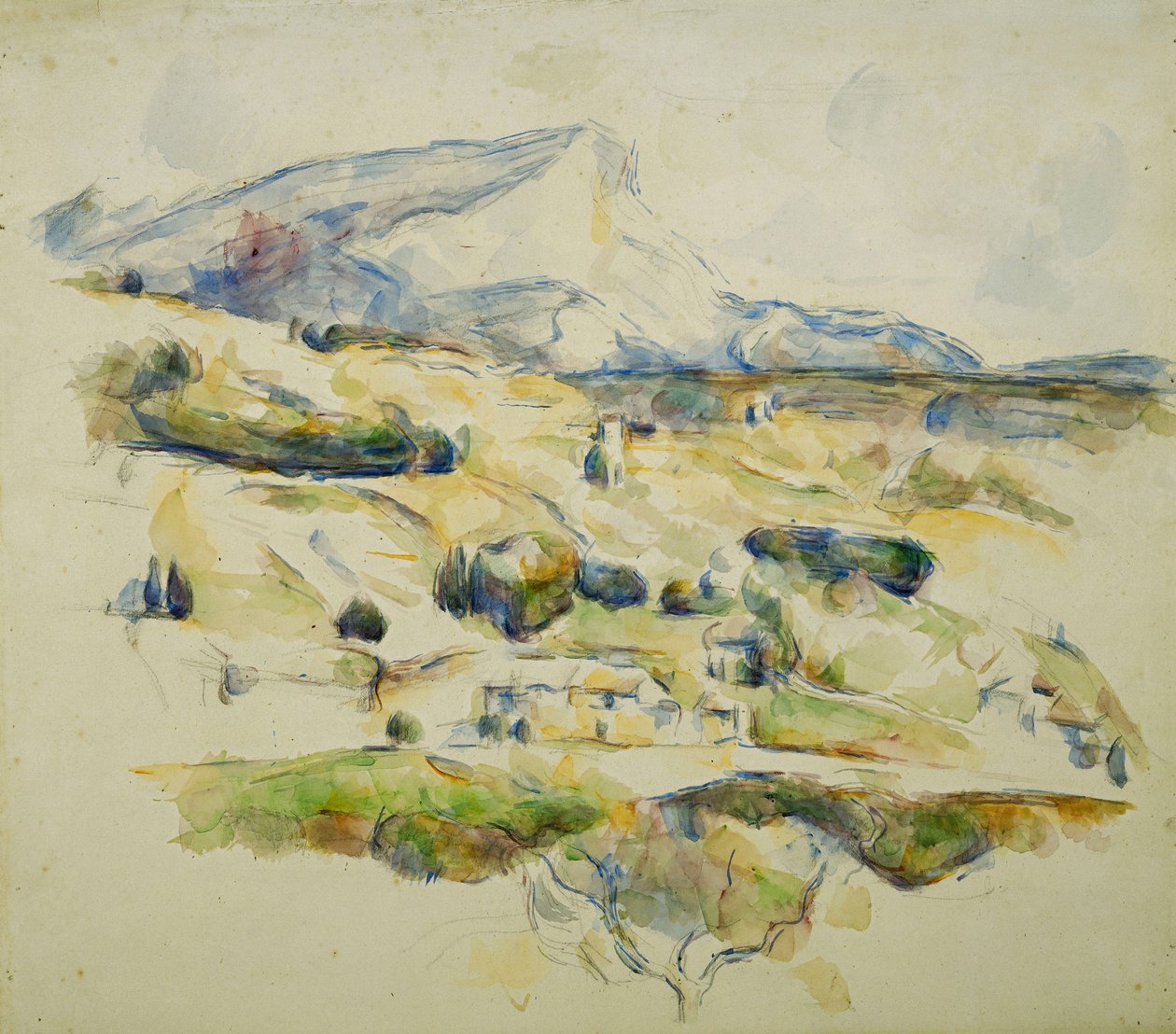 Góra Sainte Victoire patrząca w stronę Lauves; Góra Sainte Victoire widziana z Lauves, ok. 1902-1906 autorstwa Paul Cézanne