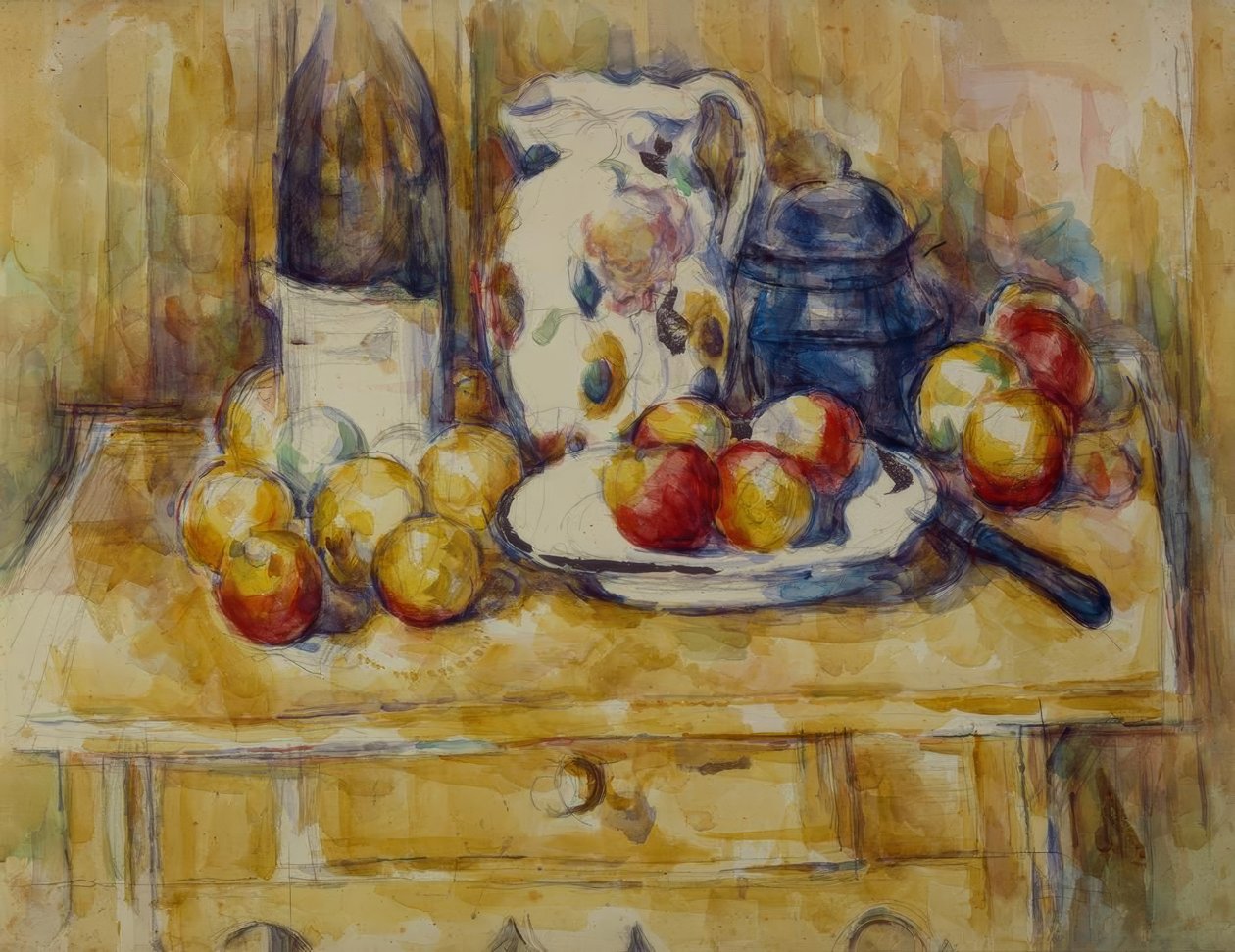 Martwa natura: jabłka na komodzie autorstwa Paul Cézanne