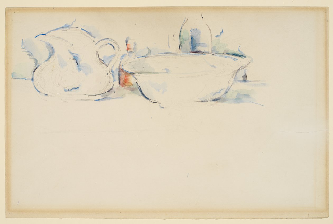Martwa natura, przybory toaletowe, ok. 1885-90 (grafit i akwarela na papierze) autorstwa Paul Cézanne