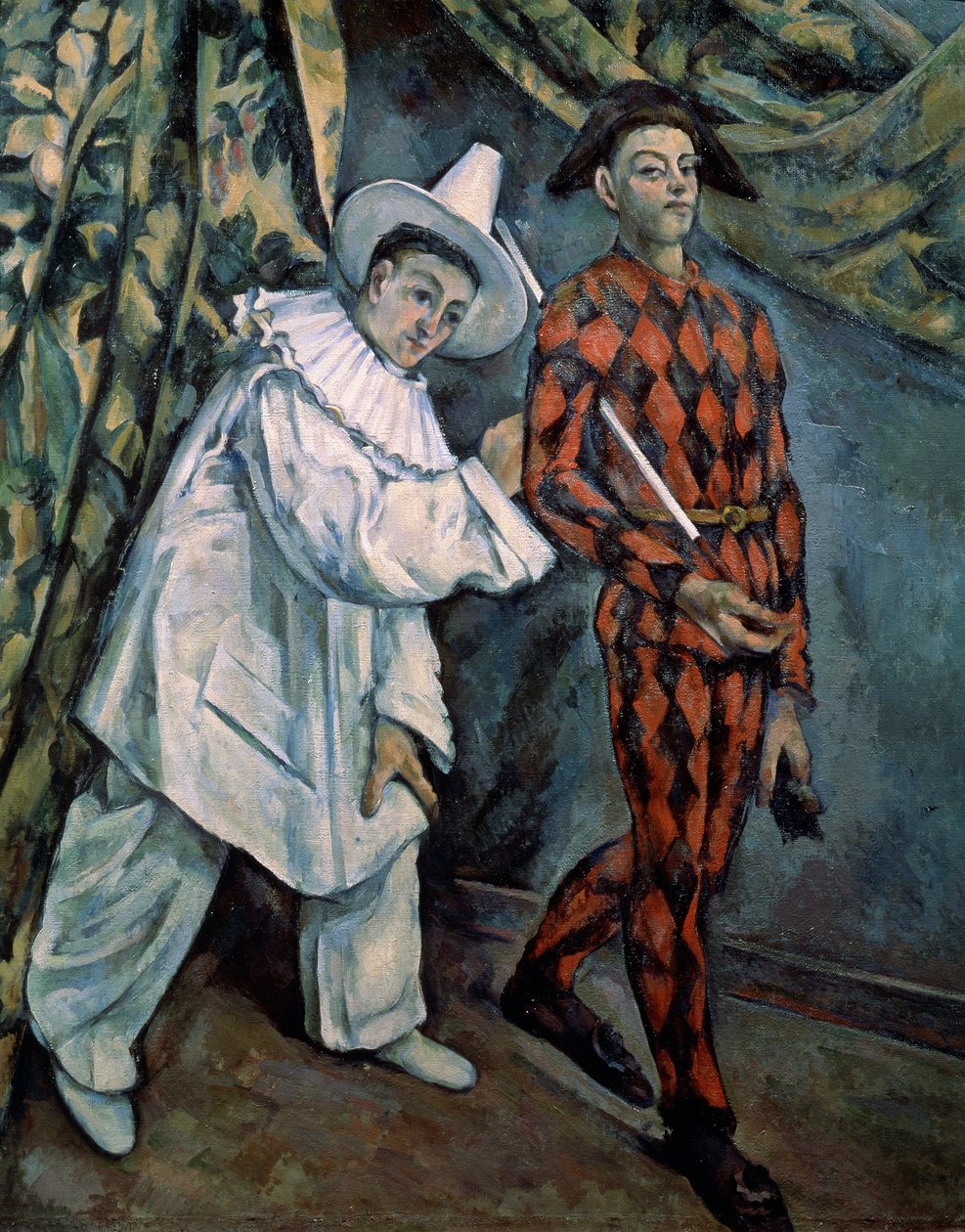 Pierrot i Arlekin Mardi-Gras, ok. 1888 r. autorstwa Paul Cézanne