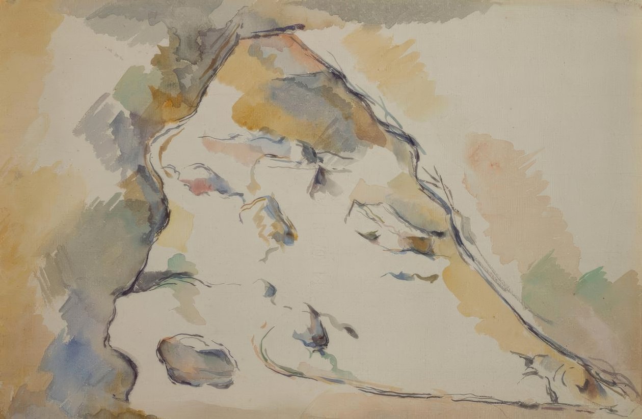 Rochers to Caverne autorstwa Paul Cézanne