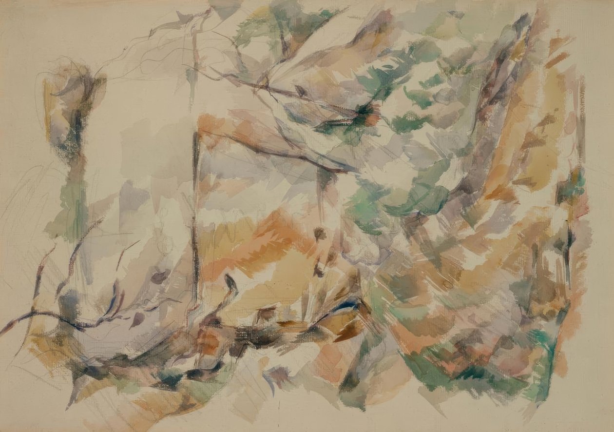 Skały w pobliżu jaskiń nad Château-Noir autorstwa Paul Cézanne