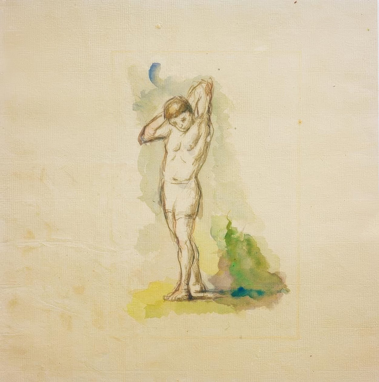 Kąpiący się na stojąco z rękoma założonymi za szyję autorstwa Paul Cézanne