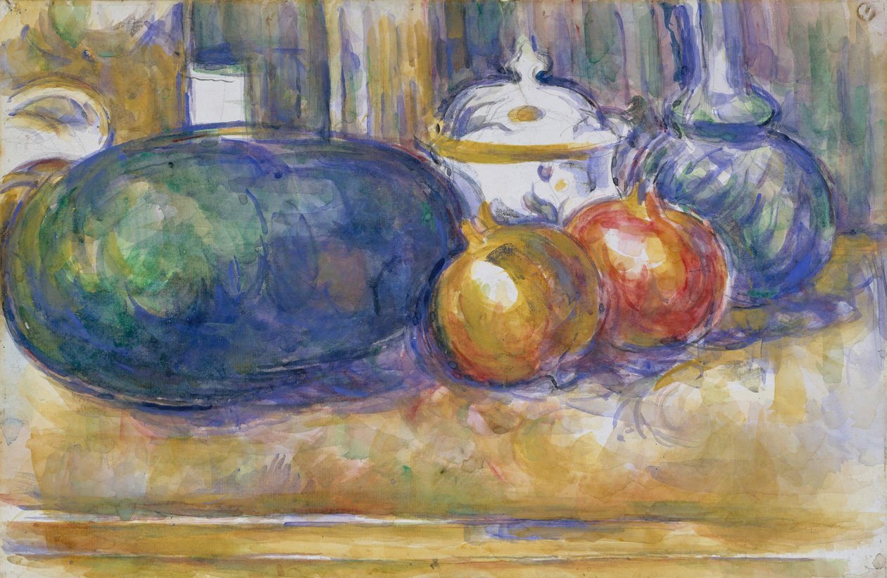 Martwa natura z arbuzem i granatami, 1900-1906. autorstwa Paul Cézanne