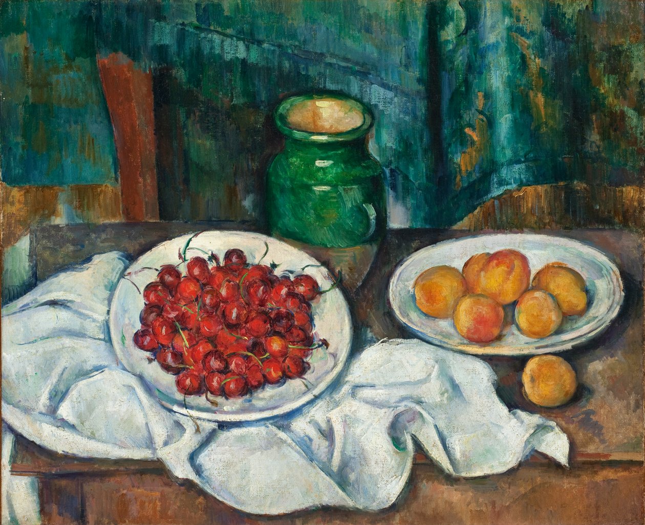 Martwa natura z czereśniami i brzoskwiniami, 1885-7 autorstwa Paul Cézanne